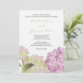 Pink Hydrangea Wedding Kaart (Staand voorkant)