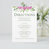 Pink Hydrangea Wedding Routebeschrijving Informatiekaartje (Staand voorkant)