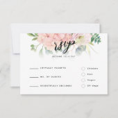 Pink Hydrangea Wedding RSVP Kaartje (Voorkant)
