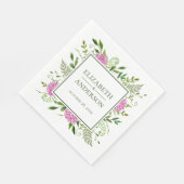 Pink Hydrangea Wedding Servet (Hoek)