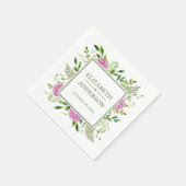 Pink Hydrangea Wedding Servet (Hoek)