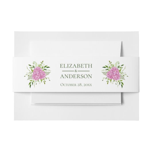 Pink Hydrangea Wedding Uitnodigingen Wikkel (Voorkant Voorbeeld)