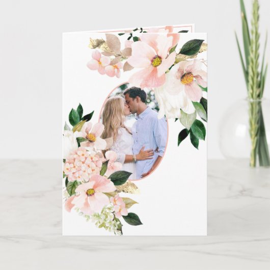 Pink Hydrangea White Tulips Foto Boho Wedding (Voorkant)