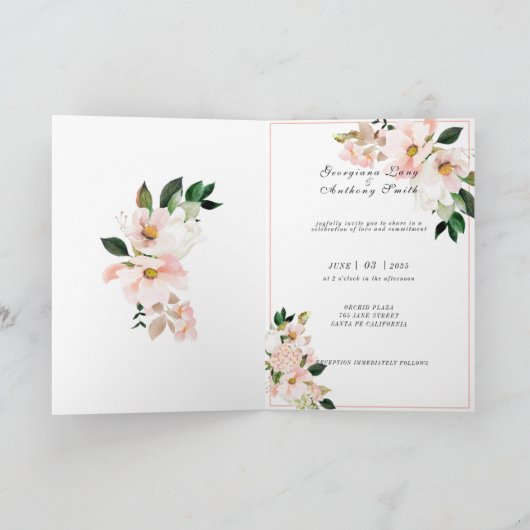Pink Hydrangea White Tulips Foto Boho Wedding (Binnen)