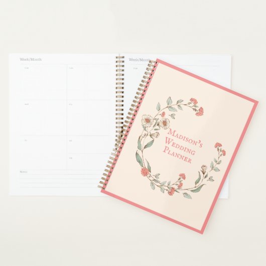 Pink Hydrangea Wreath  Name Wedding Planner (Display)