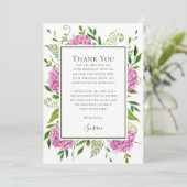 Pink Hydrangeas 60th Birthday Bedankkaart (Staand voorkant)