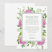 Pink Hydrangeas 60th Birthday Bedankkaart (Voorkant / Achterkant)