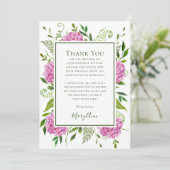 Pink Hydrangeas 65th Birthday  Bedankkaart (Staand voorkant)