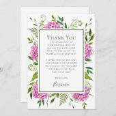 Pink Hydrangeas 70th Birthday  Bedankkaart (Voorkant / Achterkant)