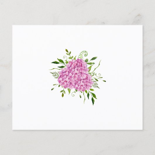 Pink Hydrangeas 80th Birthday Card Request (Achterkant)