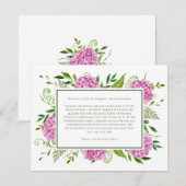 Pink Hydrangeas 80th Birthday Card Request Informatiekaartje (Voorkant / Achterkant)