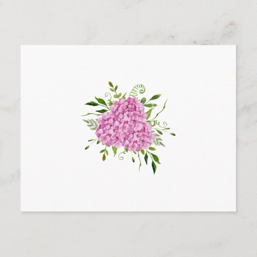 Pink Hydrangeas 80th Birthday Card Request Informatiekaartje (Achterkant)