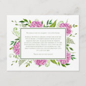 Pink Hydrangeas 80th Birthday Card Request Informatiekaartje (Voorkant)