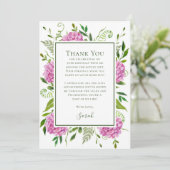 Pink Hydrangeas 90th Birthday  Bedankkaart (Staand voorkant)