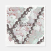 Pink Hydrangeas en Pearls Wedding Paper Napkins Servet (Voorkant)