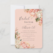 Pink Hydrangeas Floral Bridal Shower Kaart