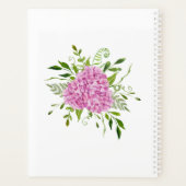 Pink Hydrangeas Floral Waterverf Wedding Planner (Achterkant)