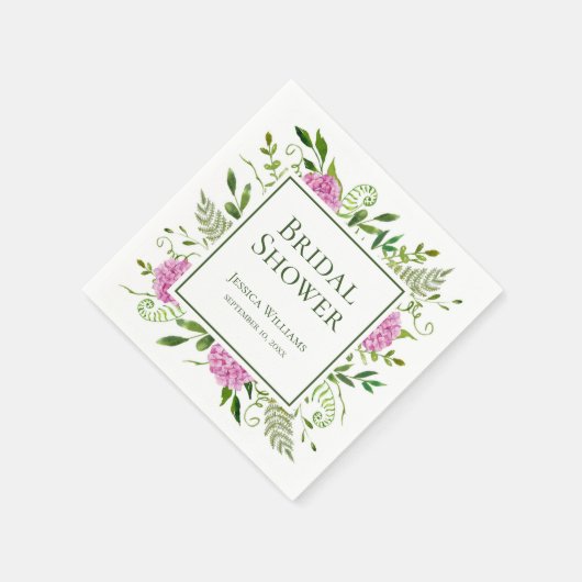 Pink Hydrangeas Vrijgezellenfeest Napkins Servet (Hoek)