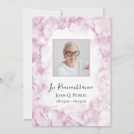 Pink Hydrangeas Waterverf Death Jubileum Kaart (Voorkant)