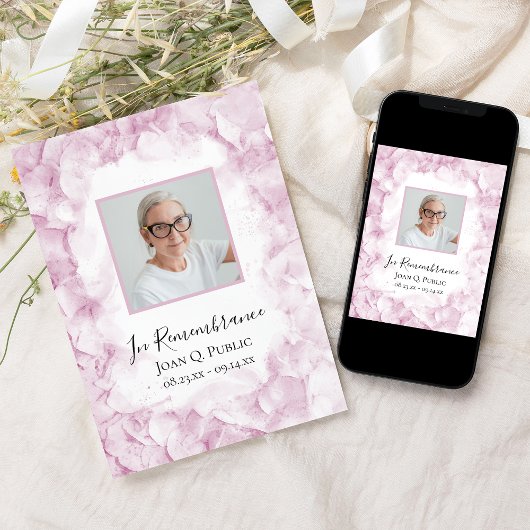 Pink Hydrangeas Waterverf Death Jubileum Kaart