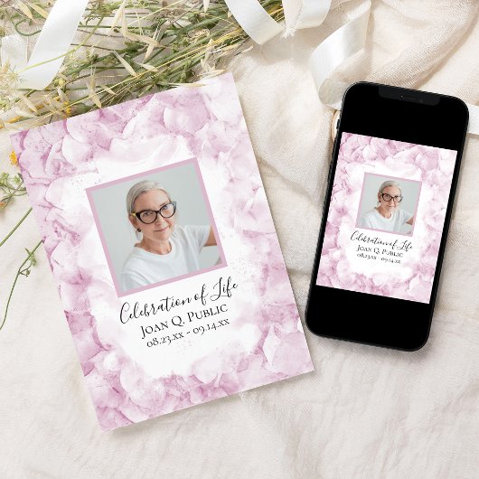 Pink Hydrangeas Waterverf Viering van het Leven Kaart