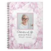 Pink Hydrangeas Waterverf Viering van het Leven Notitieboek (Voorkant)