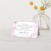 Pink Hydrangeas Waterverf Wedding Charity Favors Plaatskaartje (Voorkant)
