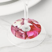 PINK HYDRANGES WIJNGLASLABEL (Dichtbij)