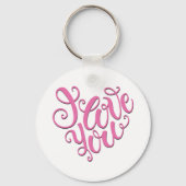 Pink I Love You Sleutelhanger (Achterkant)