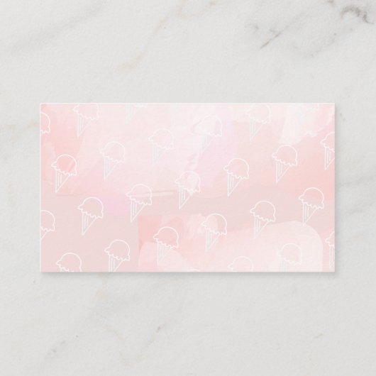 Pink Ice Cream Gold Diaper Raffle Ticket Informatiekaartje (Achterkant)