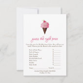 Pink Ice Cream Guess Het Juiste Prijsspel Kaart (Voorkant)
