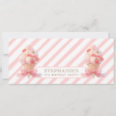 Pink Ice Cream Kids Uitnodiging - (Achterkant)