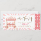 Pink Ice Cream Kids Uitnodiging - (Voorkant)