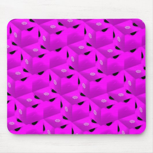 Pink Ice Fractal Mousepad Muismat (Voorkant)