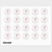 Pink Ice Skating Birthday Silver Glitter Snowflake Ronde Sticker (Vel)