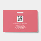 Pink ID | Personeelsfoto ID Bedrijfsbeveiliging Badge (Achterkant)