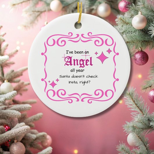 Pink Ik ben een Angel geweest...Ornament Keramisch Ornament