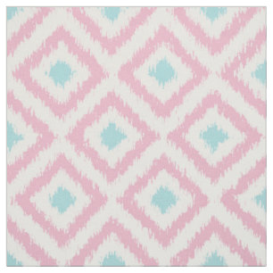 Pink Ikat Diamonds patroon op grote schaal Stof