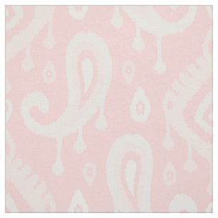 Pink Ikat Paisley Large Scale Stof