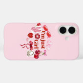 Pink “I'm Just Girl” Phone Case – Playful Feminine (Achterkant (horizontaal))