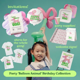 Pink I'm the Party Balloon Animal 3rd Birthday