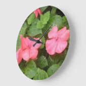 Pink Impatiens Flowers Wall klok (Hoek)