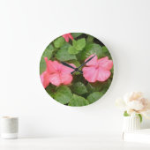Pink Impatiens Flowers Wall klok (Huis)