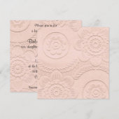 PInk In reliëfdruk Baby shower uitnodigen Kaart (Voorkant / Achterkant)