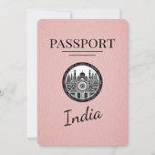 Pink India Passport Bewaar de datum Save The Date (Voorkant)