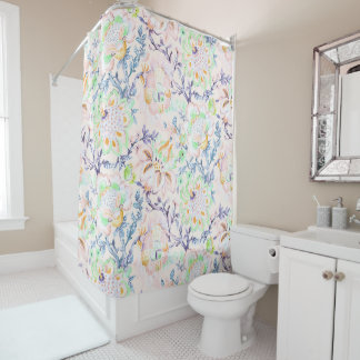 Pink Indian Chintz Douchegordijn