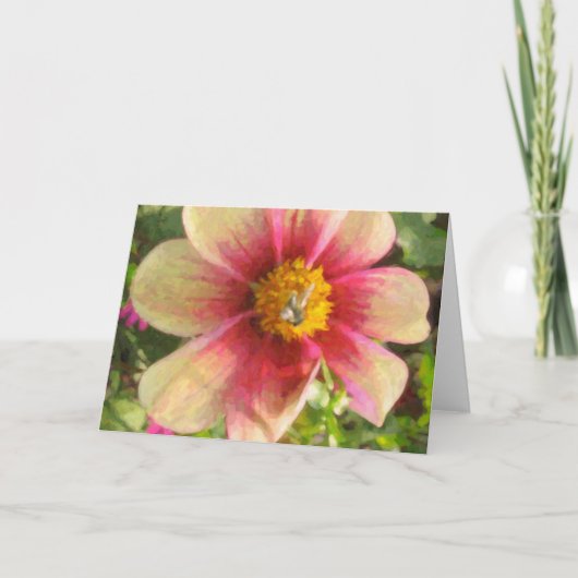 "Pink Indian Daisy" Opmerking Kaart (Voorkant)