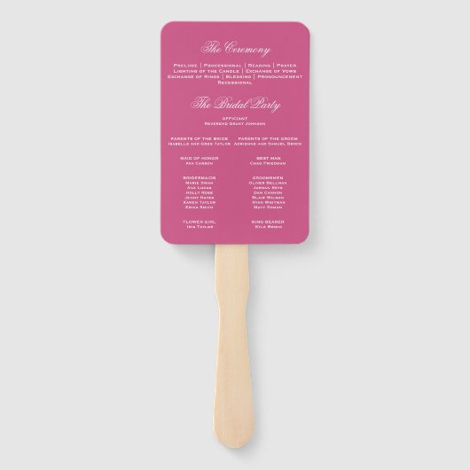 Pink Indian Paisley Wedding Programme Handwaaier (Achterkant)