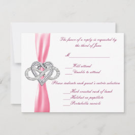Pink Infinity Heart Response-Kaart RSVP Kaartje