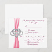 Pink Infinity Heart Response-Kaart RSVP Kaartje (Voorkant / Achterkant)